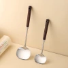 Stainless steel mushroom spatula, solid wood long-handled spatula, stir-frying spoon, household set, kitchen cooking tools, apple spatula Application Scenario